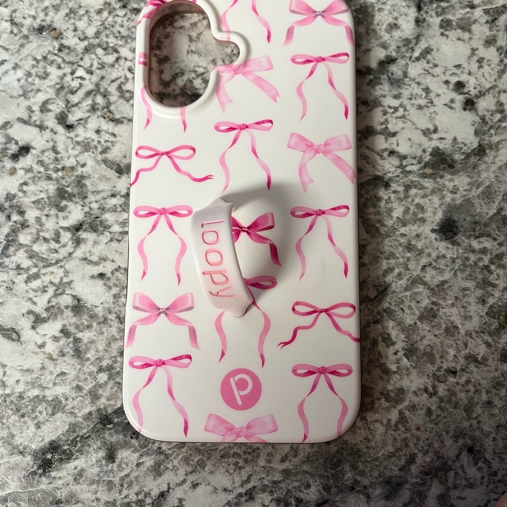 Loopy Case White and Pink Ribbon Phone Case